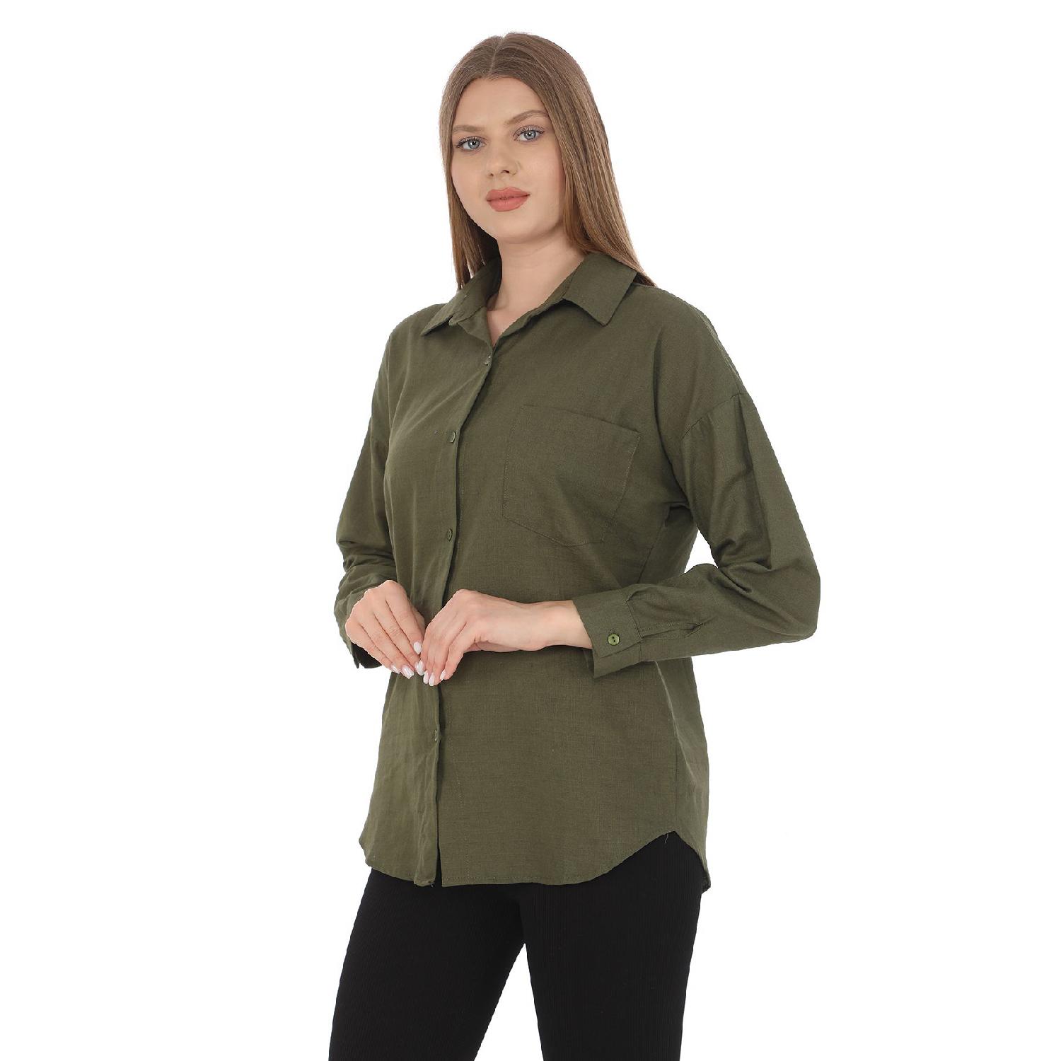 

100% расклешенная льняная рубашка оверсайз с одним карманом S белый