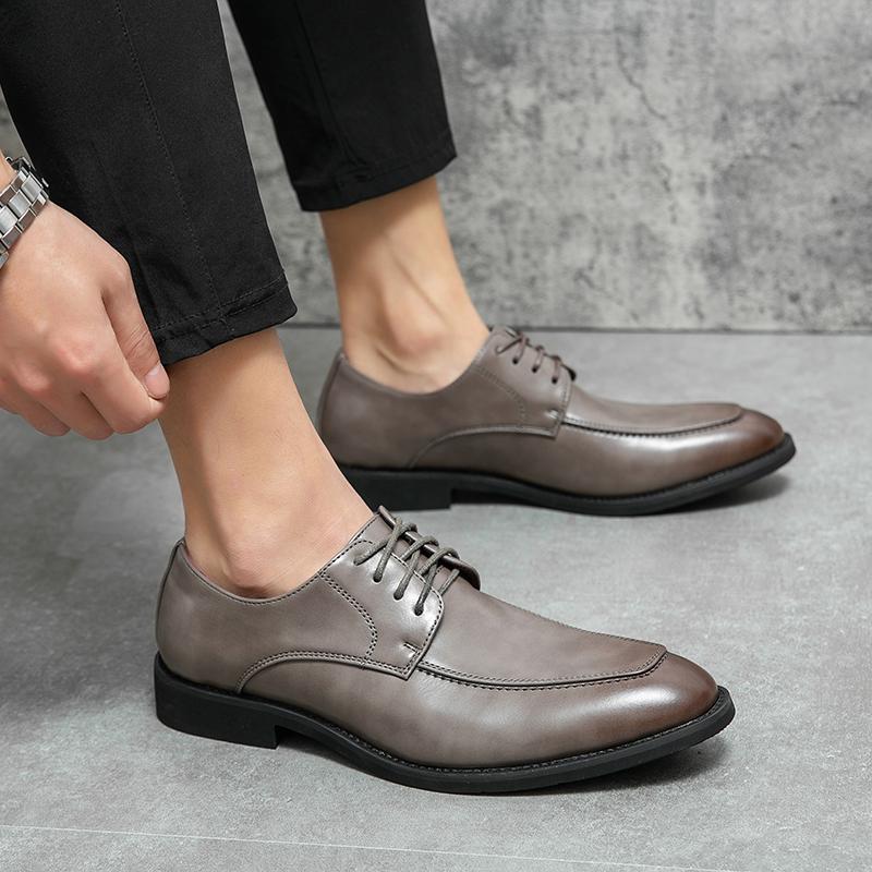 Fashion 2024 New Men Dress Shoes Men Formal Shoes Leather Pointed Toe Fashion Groom Wedding Shoes Men Oxford Shoes Dress Plus Size 38-48