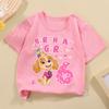 Paw Patrol Skye T-shirt Children Birthday Figure Tee Top Girls Pink Clothes Cartoon Anime Short Sleeve Kids Loose Clothing Gift