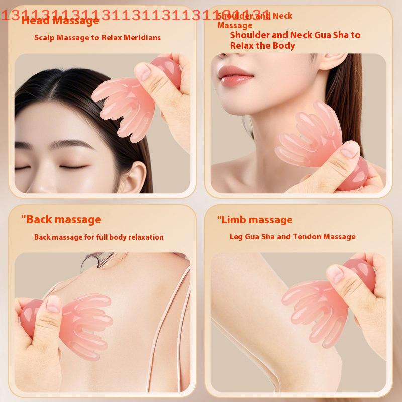 Resin Double Row Octopus Comb Cute Head Massager Hair Care Meridian Scraping Scalp Massage Acupuncture SPA Gua Sha Massage Tool