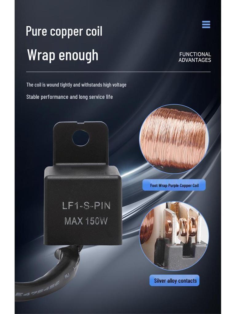 Motorcycle 12V/24V-72V Two-Pin Electric Vehicle Turn Signal Relay.