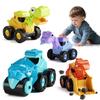 Children's Press-to-Press Dinosaur Construction Vehicle Excavator Set Toy Car