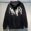 877 Amiri Letter Print Spring and Autumn Loose Plus Size Thin High-quality Cotton Hooded Couple Hoodie