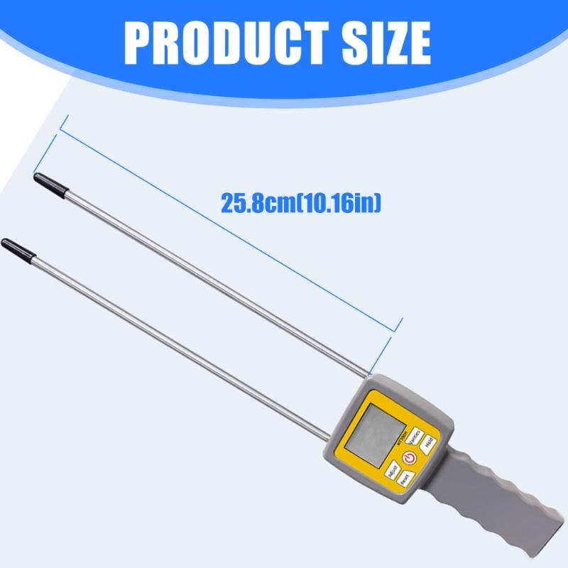 Handheld Agricultural Moisture Tester Features LCD Screen Digital Moisture Analyzers Easy To Use for Hays Straw Pasture