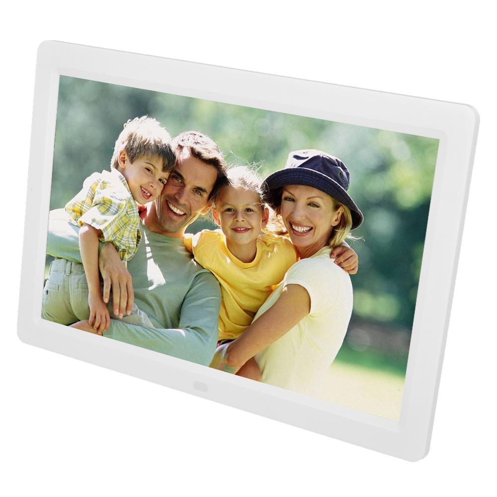 12Inch 1280*800HD Digital Photo Picture Frame Alarm Clock Movie Player Album Remote Control White