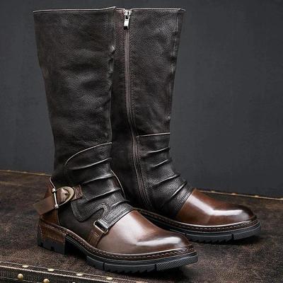 Zapatos medievales retro de cuero sintético para hombre, botines de la Edad Media, botas victorianas renacentistas, zapatos de cosplay
