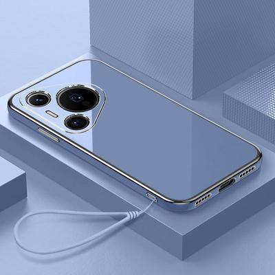 Huawei Pura 70 Pro dėklas Huawei Pura 70 telefono dėklas Pura 70 + prabangus kvadratinis galvanizuotas smūgiams atsparus minkšto silikono galinis dangtelis Fundas