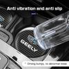2Pcs Carbon Fiber Leather Car Coaster Water Cup Mat For Geely Galaxy L7 L6 Boyue Borui Coolray Non-slip Pad Interior Accessories
