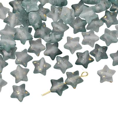 Gradient Colored Acrylic Star Bead With Golden Sparkles Craft Components For Artistic Projects Jewelry Accessories