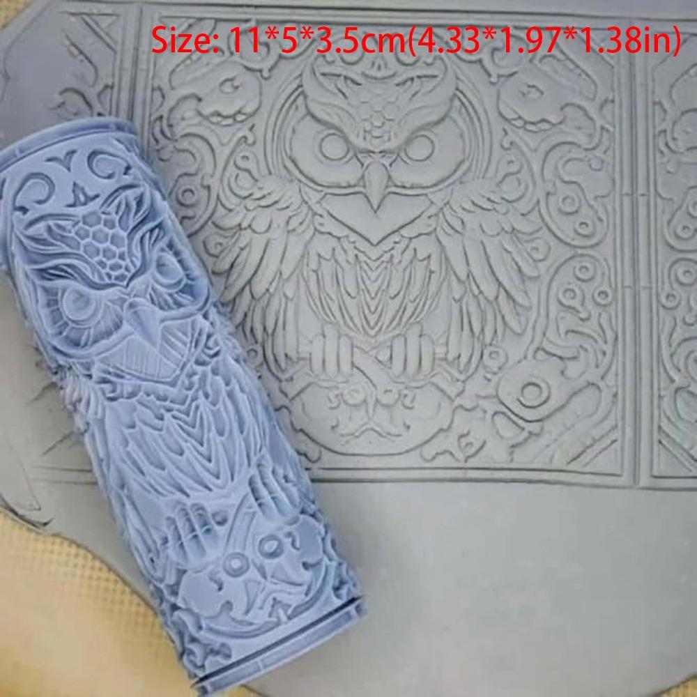 DIY Clay Tile Roller Pottery Tools Creative 3D Printed Clay Texture Rollers Handmade Handicrafts