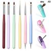 6Pcs Candy Color Nail Art Brushes Painting Nail Design Pen Detail Brush Phototherapy Gel Pen Drawing Tool Manicure Pen