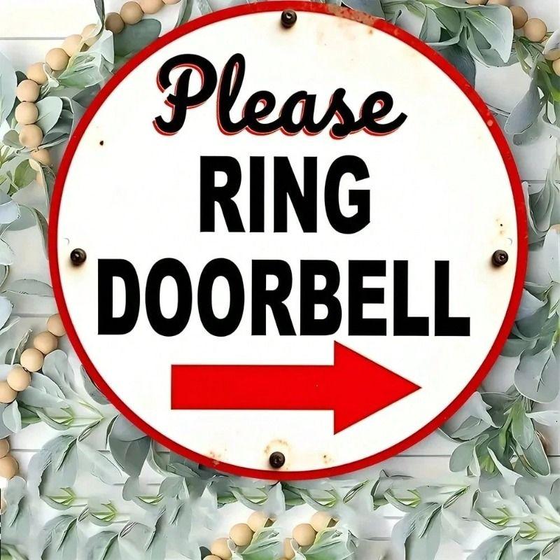

Vintage Red Arrow Metal Poster Doorbell Sign for Wall