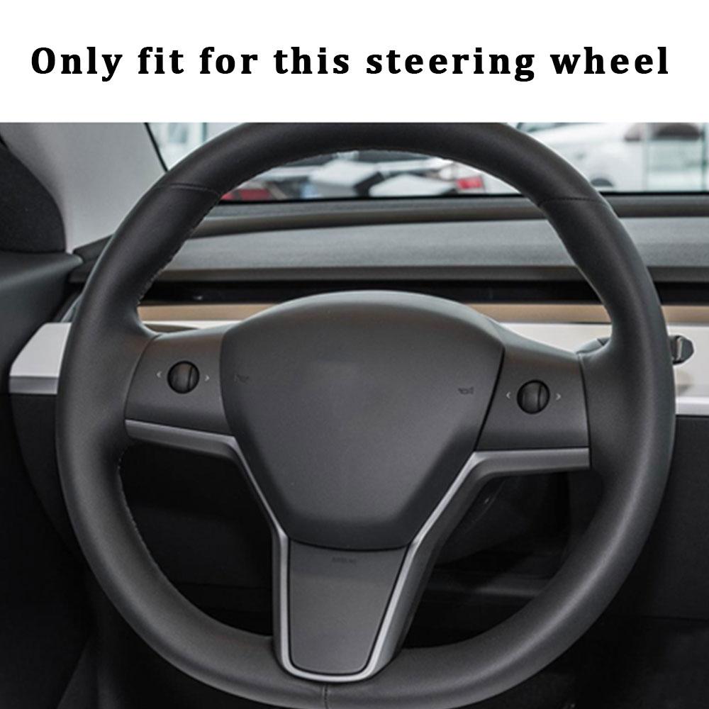 Carbon Fiber Car Steering Wheel Buttons Panel Sticker Trim Cover for Tesla Model 3 2016-2025 Model Y 2019-2025 Accessories