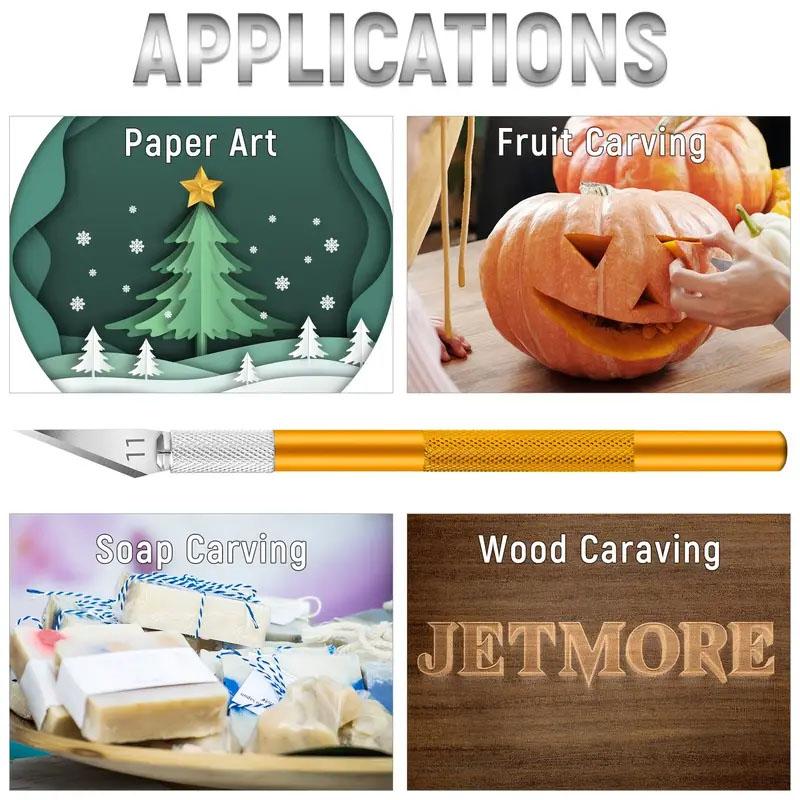Gravur Exacto Messer Set Metall Obst Lebensmittel Hobby Skulptur Skalpell Schreibwaren Büro Griff Klinge 11 Carving Handwerk Kunst DIY Werkzeug