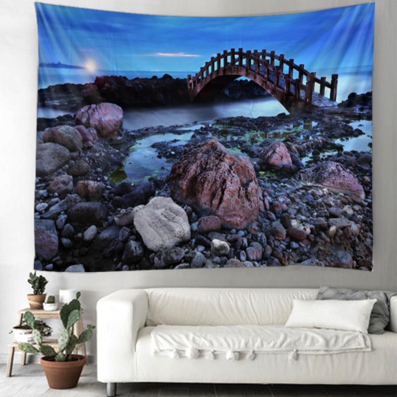 Tapiserie cu peisaj natural Fereastră frumoasă de pădure Peisaj în cascadă Sufragerie Perete pânză Decorare acasă