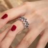 Cute Female White Blue Zircon Stone Silver Color Wedding  Promise Engagement Rings For Women