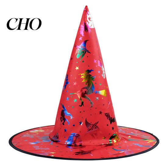 Cosplay Witch Hat Halloween Wizard Hat, Adult Kids Cone with Spider Party Accessory Web Star Decor, Gothic Costume Prop, Trick or Treat Black