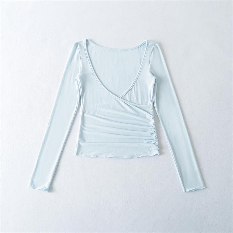 Women's Sexy Lace Camisole & Deep V-Neck T-Shirt Two-Piece Set