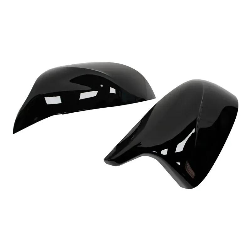 For BMW F25 X3 F26 X4 F15 X5 F16 X6 2014 2015-2018 Auto Car Rear View Side Mirror Cover Trim Bright Black Carbon Fiber Style