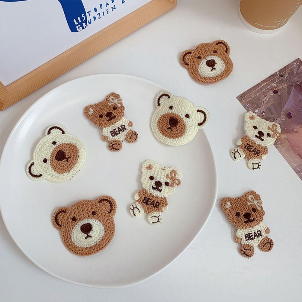 For Clothes Cute Bear Clothes Decoration Cartoon DIY Appliques Badge Patch Embroidery Stickers
