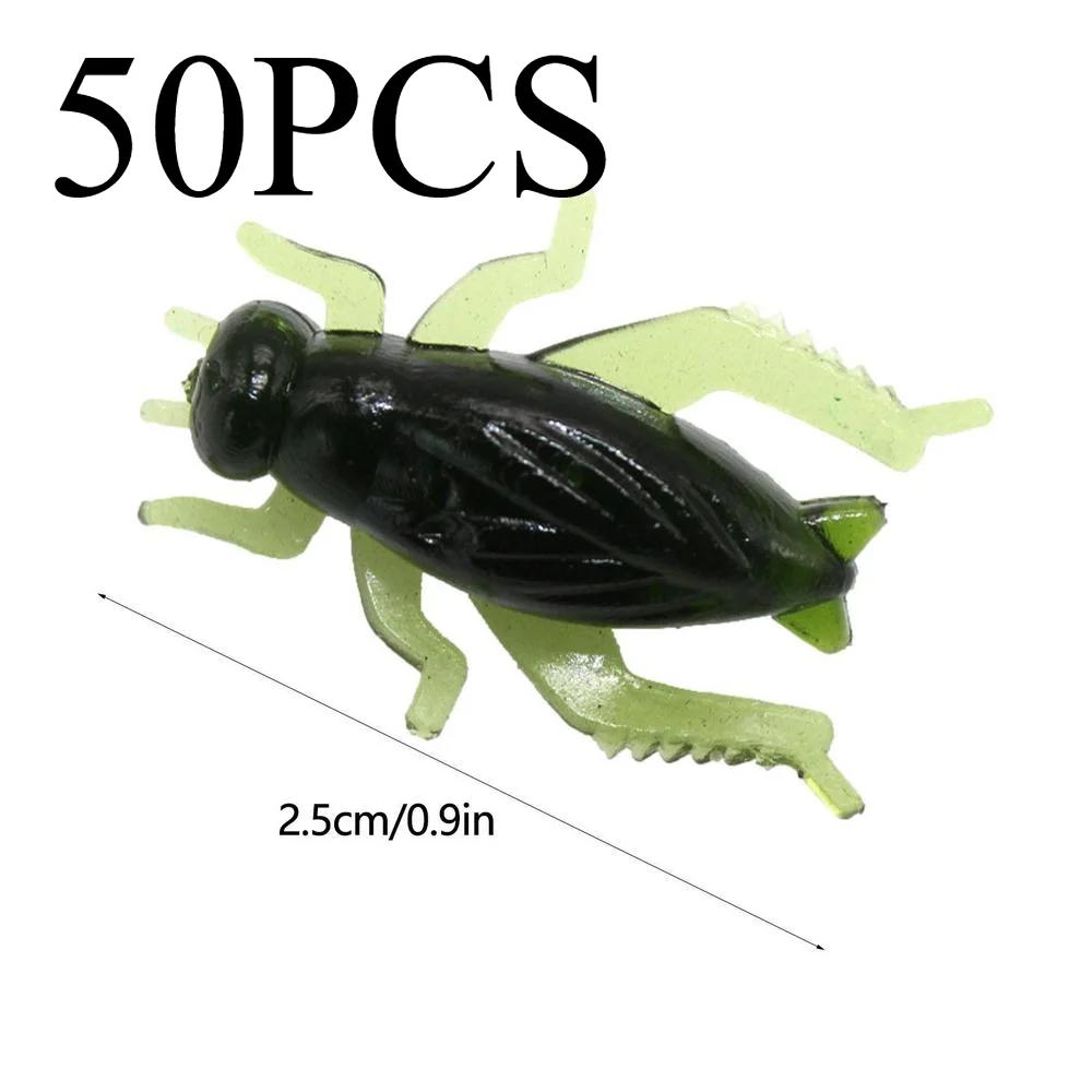 50/100PCS Artificial Fishing Bait Fishing Bait Soft Fishing Lure Fake Artificial Lure Soft Silicone Cricket Bait Insects Bait