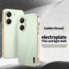 For Xiaomi Poco X7 Pro, Phone Case Luxury Brushed Leather Electroplated Bumper Soft TPU Cover