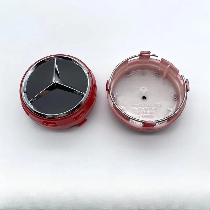 

Car Sticker New 4Pcs 75mm Car Styling Wheel Center Cap Hub Covers Badge Car Accessories For Mercedes Benz AMG C63 C43 E53 E63