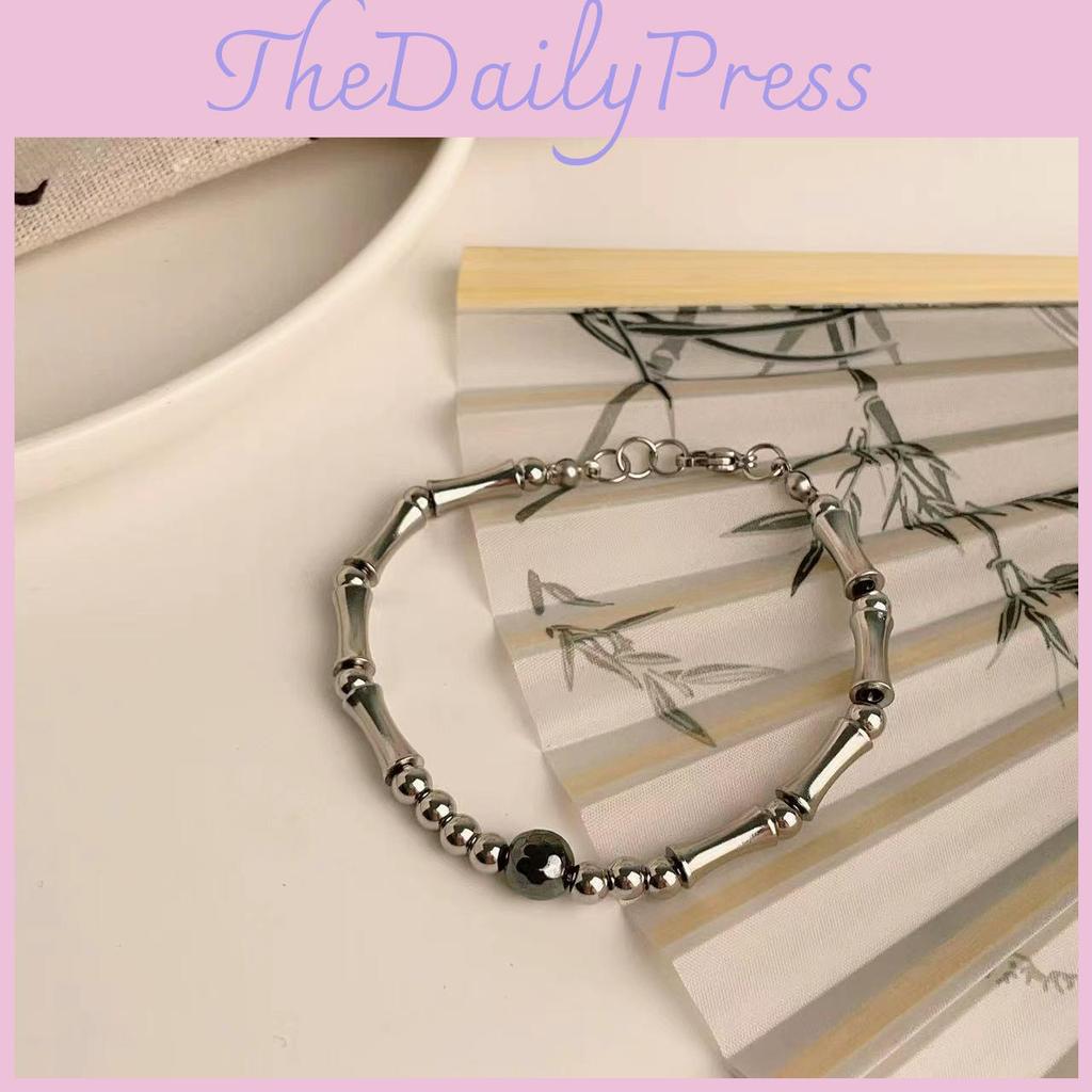 Titanium Stylish Unisex Steel Bracelet Sophisticated Design Bamboo