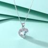 S925 sterling silver pink diamond love necklace female niche design sense light luxury heart-shaped zircon pendant collarbone chain European