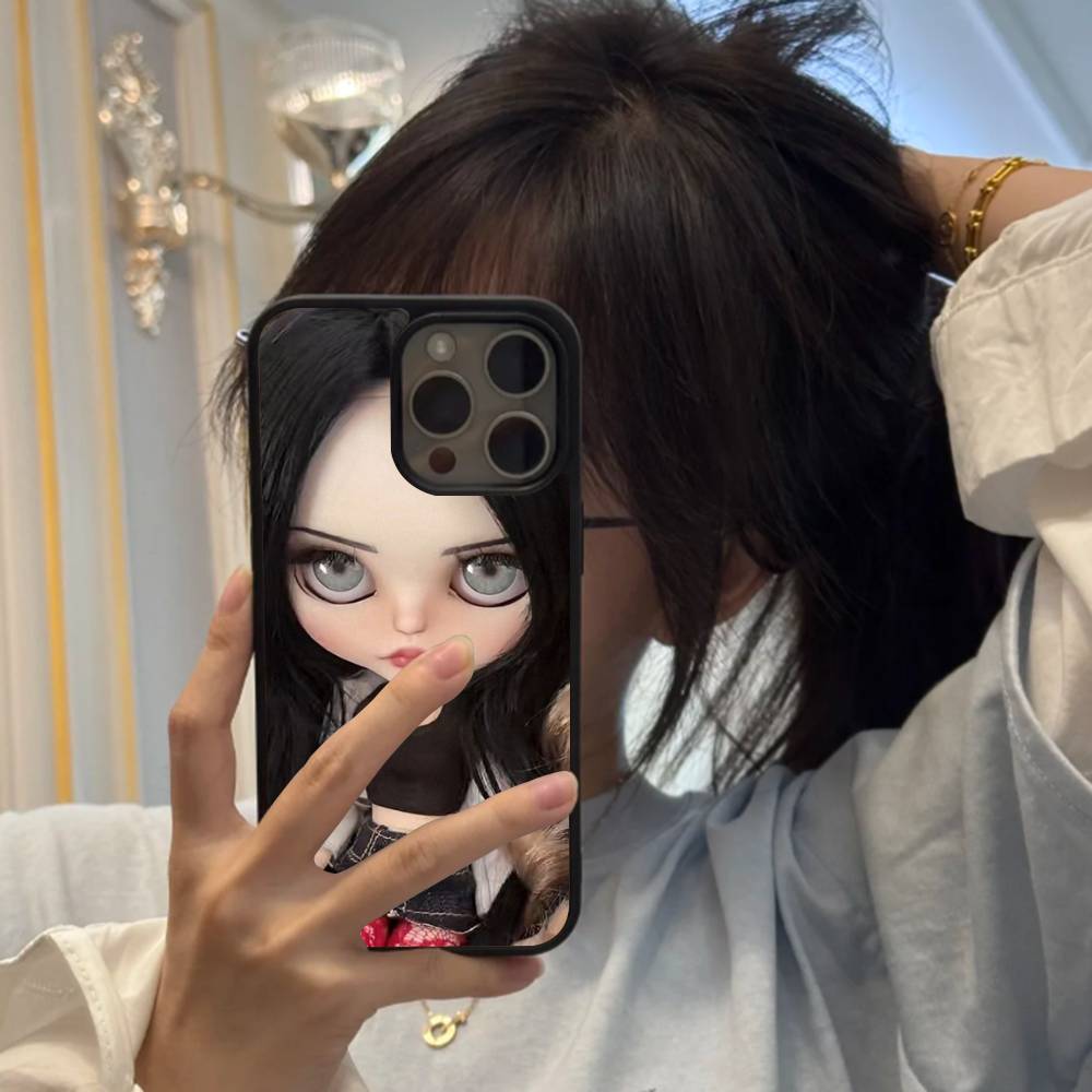 Dark Cute Girl Doll  Hard Plastic Phone Case For Iphone 17 Air 16 15 14 13 12 11Pro Max PC TPU Cover