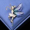 style Female Jewelry Dancing Girl Lapel Pins Women Crystal Brooches Angel wings Brooch Coat corsage