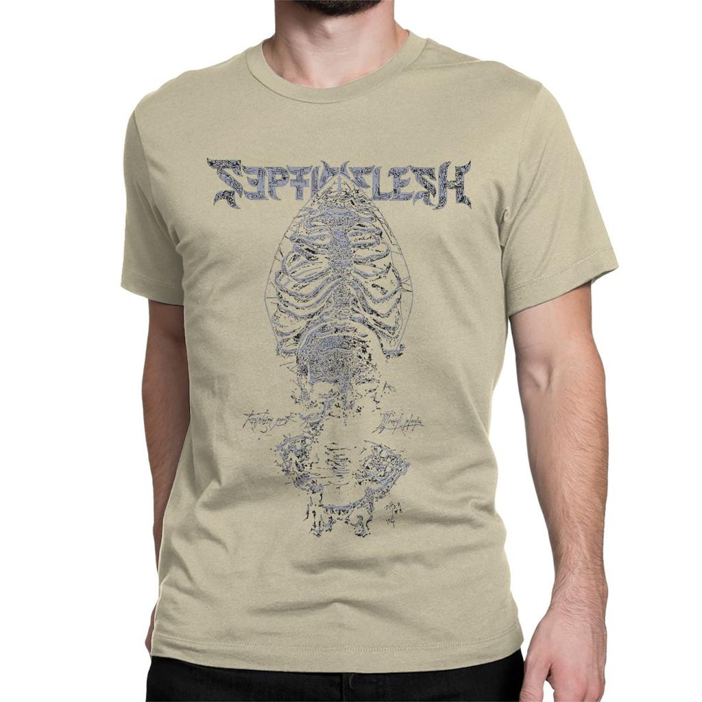 Men Women's T-Shirts Septicflesh Metal Band Rock Fun Cotton Tee Shirt Short Sleeve Meshuggah T Shirt  Clothing Plus Size