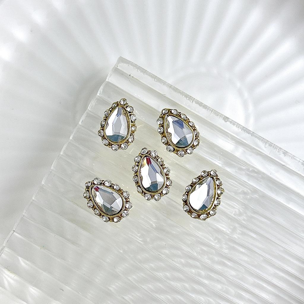 Xi Fei Hui Palace Alloy Nail Art Jewelry New Chinese-Style Explosive Flash Fertilizer Square Love Water Drop Diamond Palace Armor With Diamond