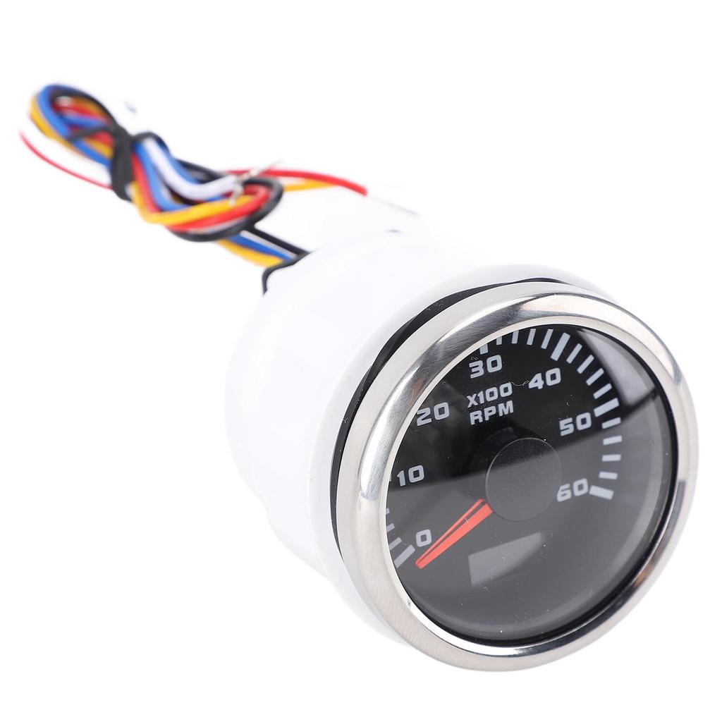 52mm 2inch Car 6000RPM Tachometer Gauge with Hour Meter 7 Color Backlight RPM Meter Kit for Truck Tractor Car RV Boat