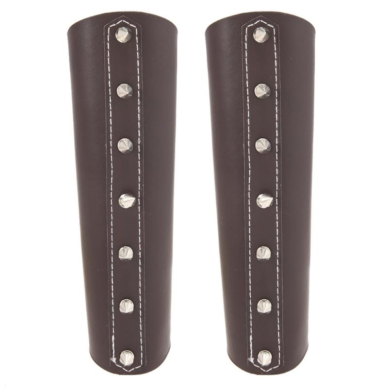1PC Punk PU Leather Motorcycle Wristbands Adjustable Arm Guards For Men Women Cycling Outdoor Activity
