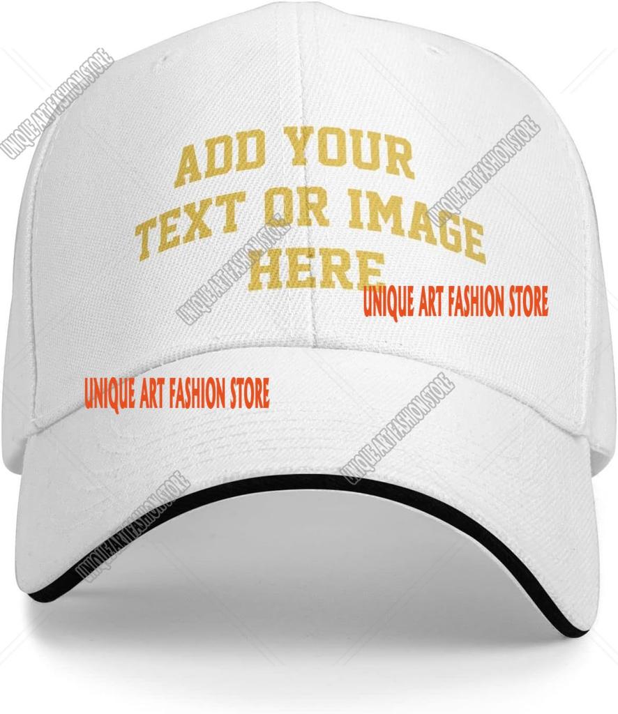 Custom DIY Logo Hats Add PhotosLogoText to Design Your Personalized Baseball Cap for Men Women Adjustable