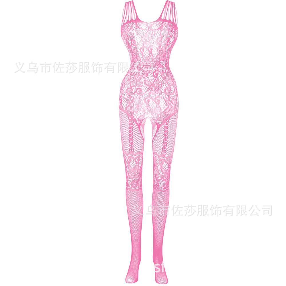 Sexy underwear suspenders Sexy black real life hollow open-file one-piece mesh stockings Jacquard mesh socks