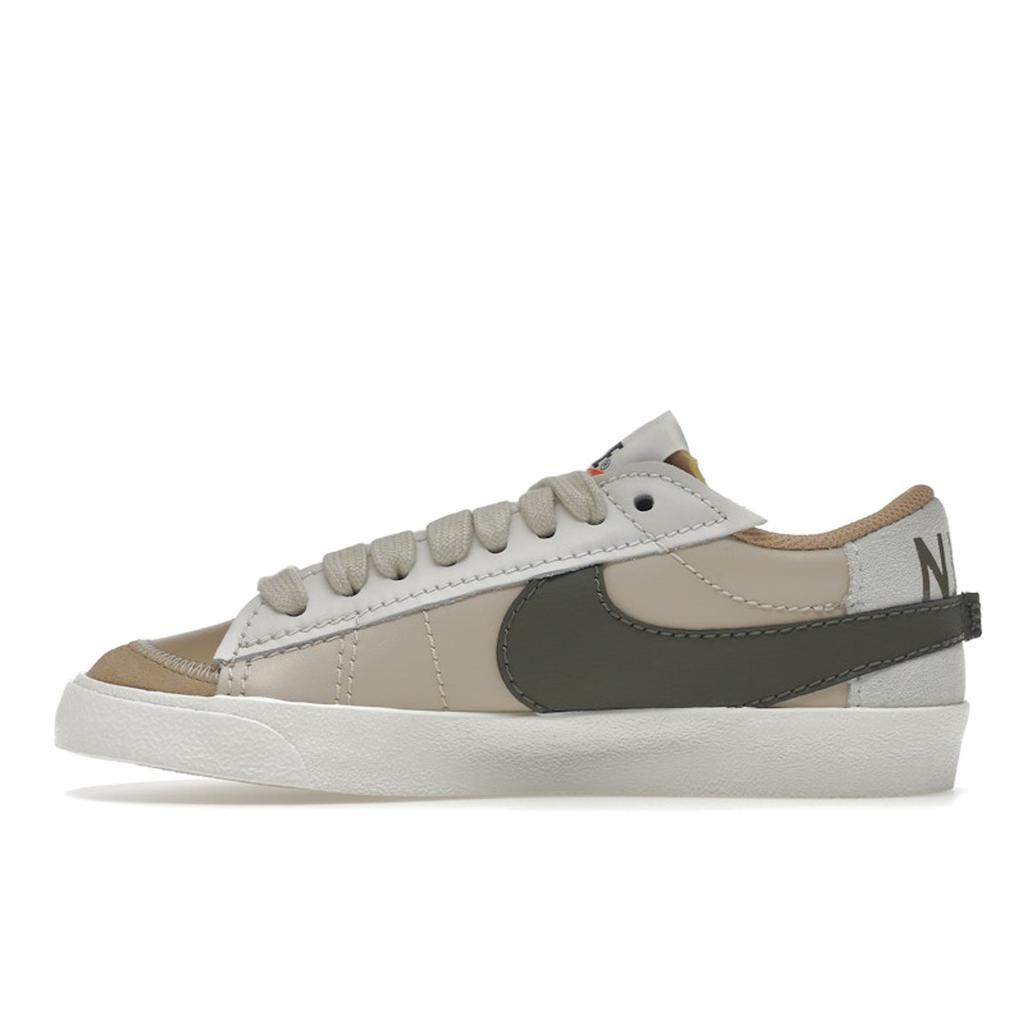 Nike Blazer Low 77 Jumbo Sand Drift Medium Olive Women Sneakers Cream Light-Silver Phantom DQ1470-105