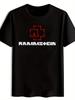 Black Rammstein Graphic T-shirt - "RAMMSTEIN" Print with Red Cross Design