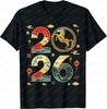 Year of The Horse 2026 Spring Festival Chinese Tshirt Mens Fashion Casual Loose Trendy Streetwear Top