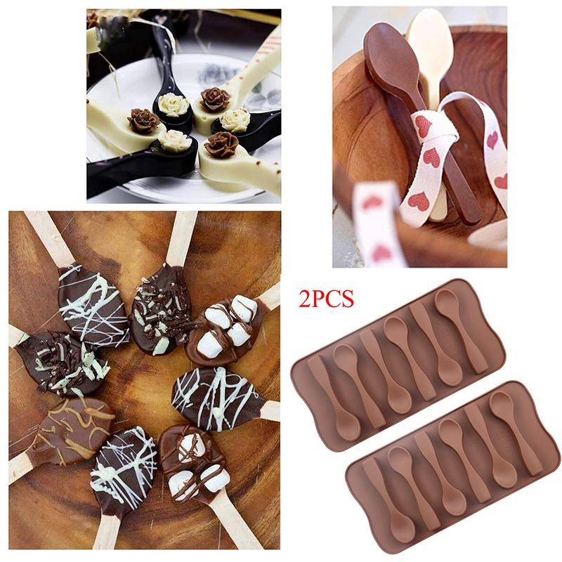 Silicone Chocolate Mold 3D Spoon Baking Mold Non-stick Biscuit Cake Jelly Candy Mold DIY Hand Baking Tools Kitchen Accessories
