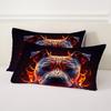 Fajny Pies Płomień Drukowany 3D Poszwa na Kołdrę Poszewka Miękki Poliester Dodatki Pościelowe Wystrój Domu Motyw Zwierzęcy Zestawy Poszewek na Kołdrę