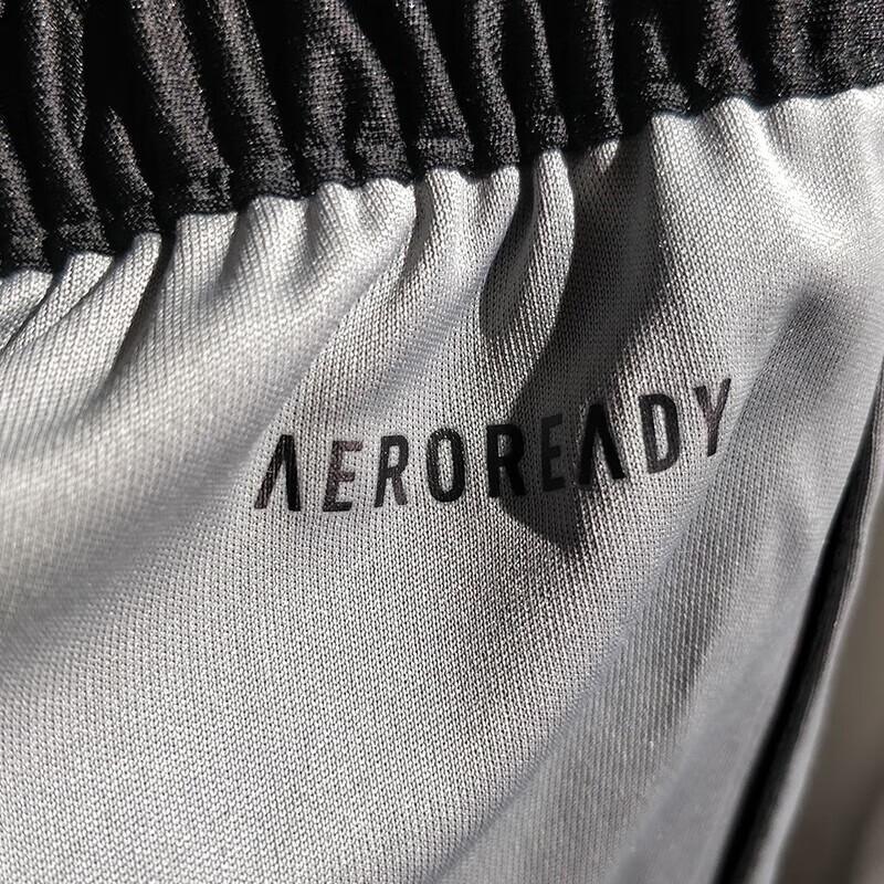 Adidas SS23 Brand Logo Stripe Print Drawstring Quick-Dry Sports Shorts Men Bottoms Grey FT5881