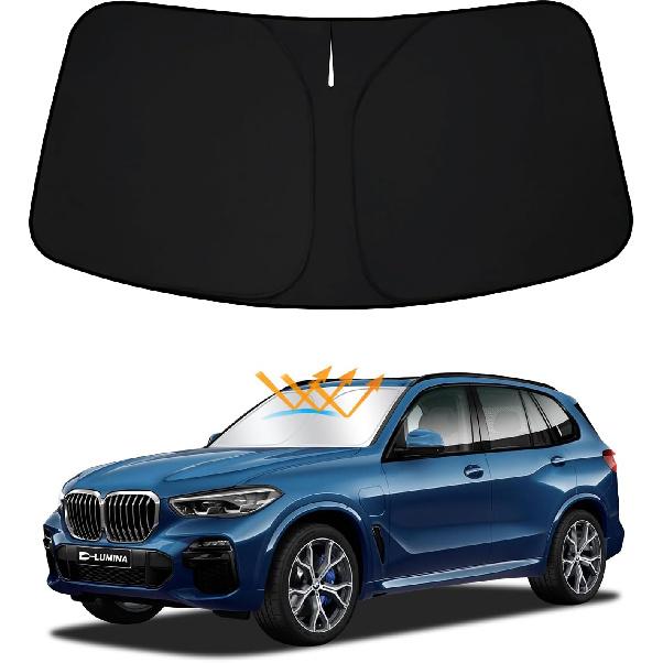 D-Lumina Windshield Sun Shade For -2025 BMW X5, Foldable Window Sunshade Block UV Rays Front Sun Visor Protector Interior Accessories