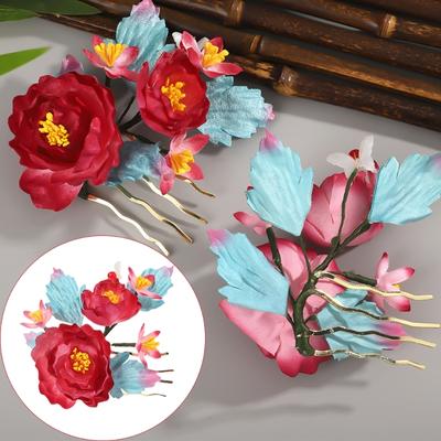 Chinese Style Traditional Hairpin Traditional Chinese Flower Hair Clip Girl Cosplay Hair Jewelry