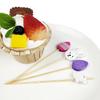 100 brochetas de bambú desechables multiusos con forma de huevo de conejo, ideales para fiestas, fiestas, decoración de alimentos, regalo de Pascua, palitos de fruta, palillos de dientes y tartas.