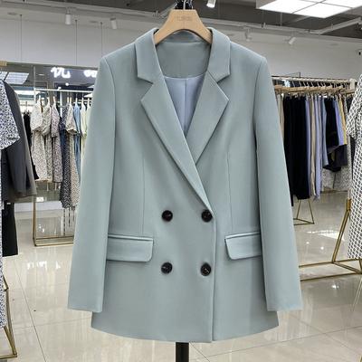 Modischer Street-Style-Mantel mit gekerbtem Langarm-Blazer für Bürodamen