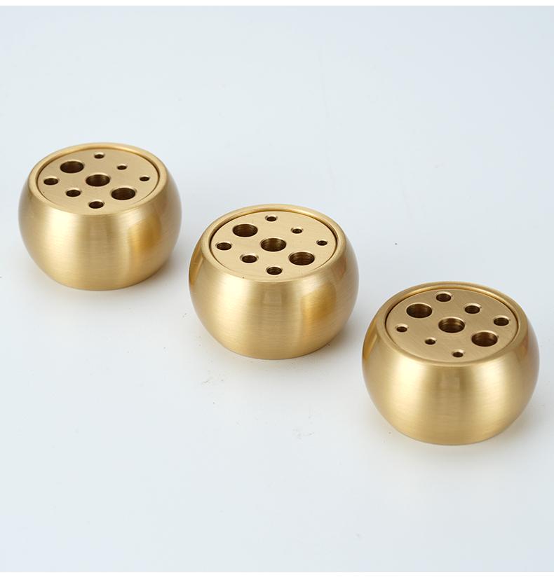 Zen Brass Multi-Hole Tibetan Incense Holder - Ash-Free Mini Tray