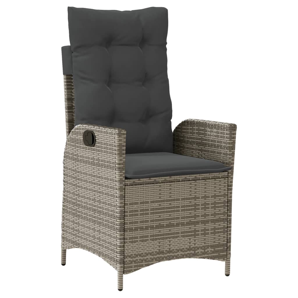 Vidaxl 7-Cz. Gartenmöbel-Set mit Kissen, Grau, PE-Rattan
