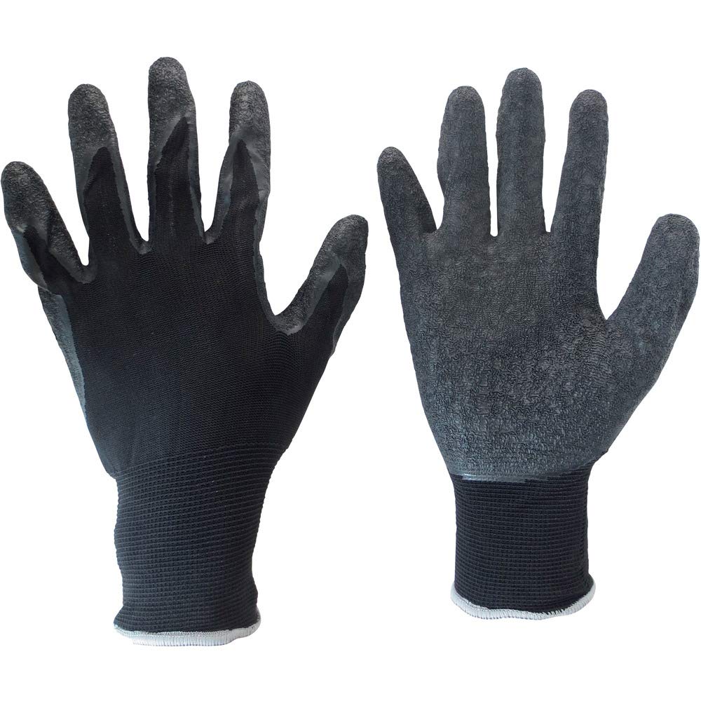 Midori Anzen Work Gloves MHG100 High Grip Gloves M Rubber-Coated (1 pair) чёрный